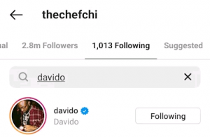 Davido And Chioma Reconcile As They Re-Follow Each Other On Instagram & Twitter